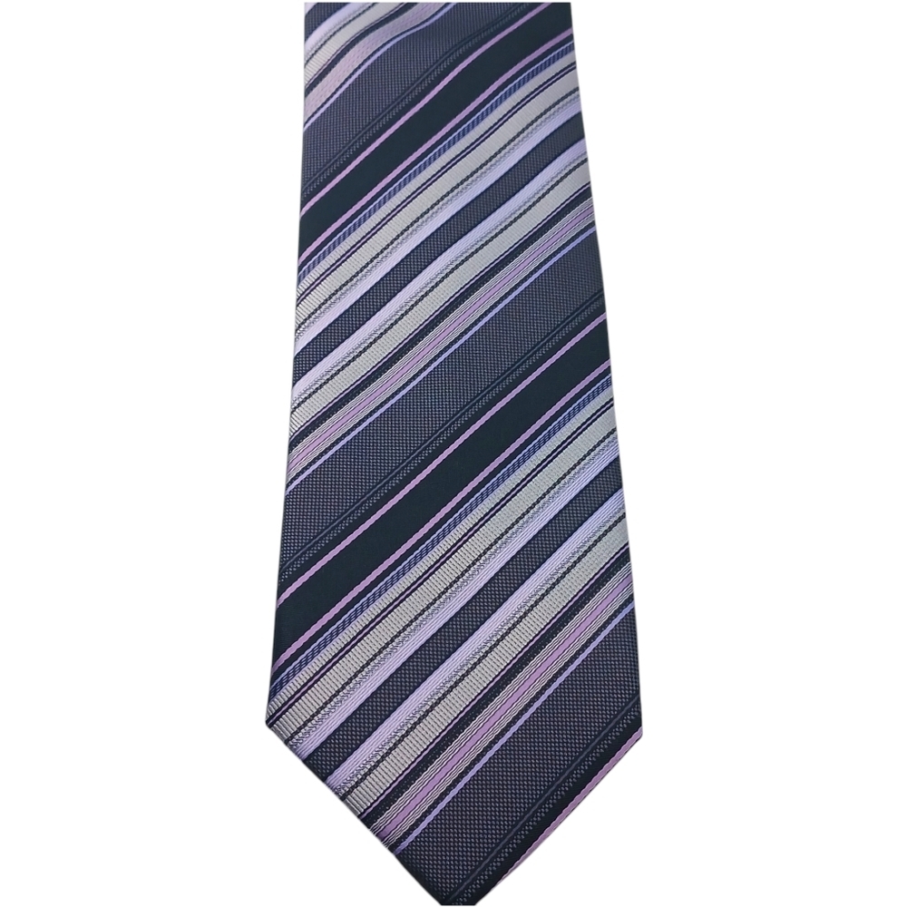 Chereskin Mens Business Tie Stripe  Black Purple Gray Formal